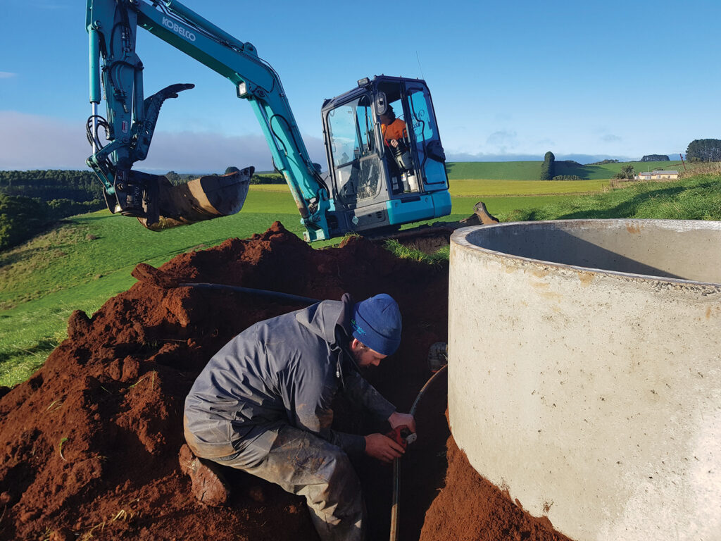 Water trough being connected at Lileah